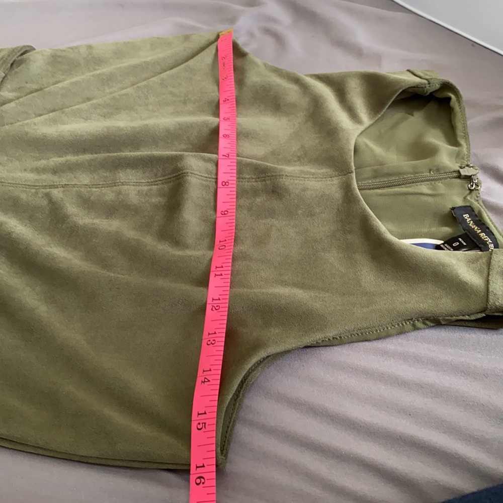 Banana republic Jumpsuit forest green Sleeveless. Size 0 petite Suede s - Picture 11 of 14